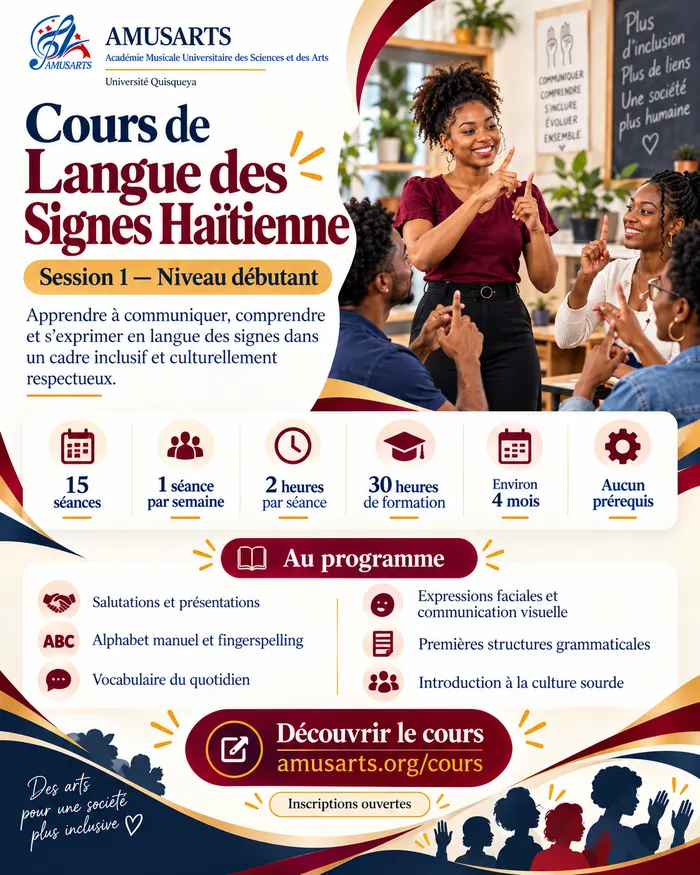 Visuel promotionnel du cours Langue des signes haïtienne 1